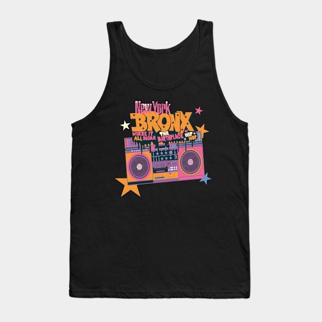 Bronx Hip Hop Roots - Groove to the Beat with this ghettoblaster Tank Top by Boogosh